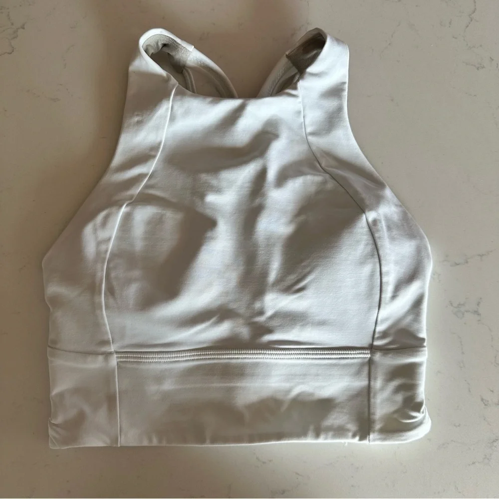 Lululemon Free To Be Serene Bra High Neck Long Line White size: 2